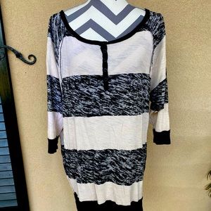 FREE PEOPLE WE THE FREE BLACK/WHITE STRIPE TUNIC